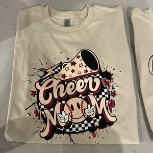 CHEER MOM SHIRT- BEIGE